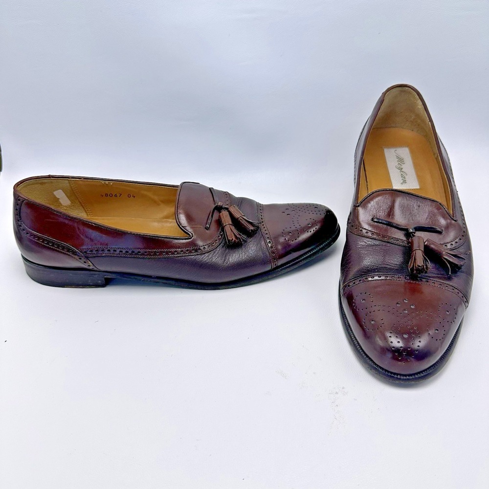 Mezlan Havana Dress Shoes Men's size 10.5 B Brown Leather Tassel Cap-toe Loafers
